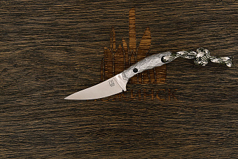 Нож EDC Владимира Толкачева, клинок 54мм, сталь M398, рукоять сильвертвил