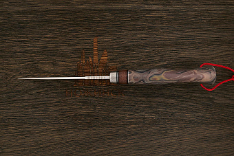 Нож туристический Геннадия Дедюхина Этно, клинок 122мм, сталь M398, рукоять микарта коричневая