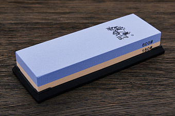 Точильный водный камень 178×60×28мм #600/#180 с подставкой