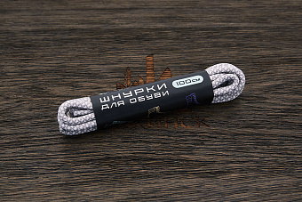 Шнурки для обуви, 100см, белые/серая сетка