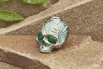 Бусина на темляк «Лаки Дамаск» титан зеленый