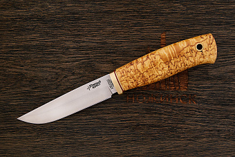 Нож туристический Южный крест Кузьмич, клинок 122мм, сталь N690Co, рукоять карельская берёза