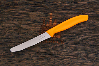 Нож кухонный Victorinox для масла 110мм, сталь Dauphinox, рукоять PP оранжевый