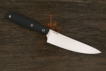 Нож кухонный MOYO Геликон шеф 165мм, сталь AR-RPM9, рукоять G10-extra черный