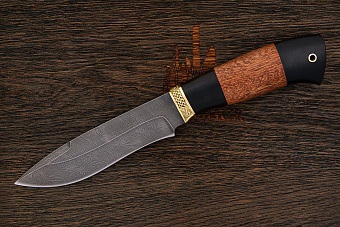Нож туристический Эльбрус Горец, клинок 150мм, дамаск