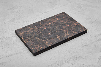 Карбон хаотичный, плашка 130x85x8мм, с медной пудрой