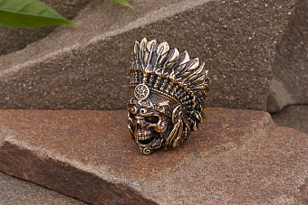 Бусина на темляк Вождь индейцев от мастерской Крымская бронза
