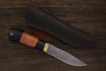 Нож туристический Эльбрус Хищник, клинок 140мм, дамаск