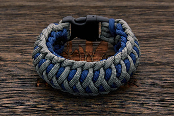 Браслет "Fish tail" gray/navy, размер М