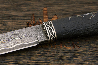 Разделочный нож Игоря Пампуха Модель 007, клинок 135мм, углеродистый булат, рукоять макассар