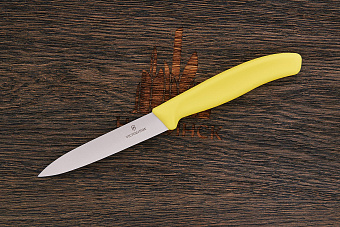 Нож кухонный Victorinox овощной 100мм, сталь Dauphinox, рукоять PP желтый