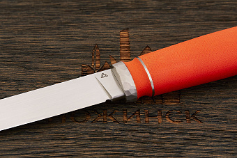 Нож туристический Алексея Артемьева Технофинка, сталь Elmax, рукоять микарта оранжевая