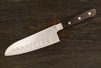 Нож кухонный KAI сантоку 165мм, сталь AUS-8, грантоны