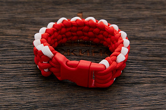 Браслет "Protector" red/white, размер L
