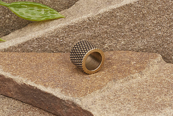 Бусина Цилиндр бронза желтый