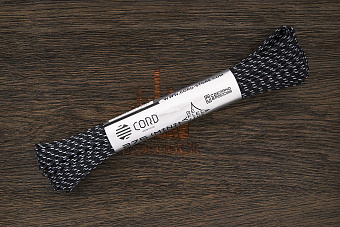 Паракорд 275 светоотражающий "Black ref", 1 метр