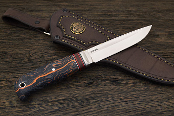 Нож туристический Геннадия Дедюхина Финка, клинок 135мм, сталь M398, рукоять микарта