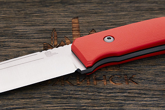 Разделочный нож Owl knife Barn-F, сталь CPR, рукоять G10 красный