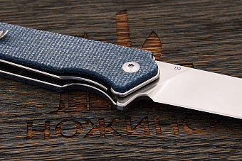 Нож складной QSP Mamba V2, клинок 88мм, сталь D2, рукоять микарта серо-синяя