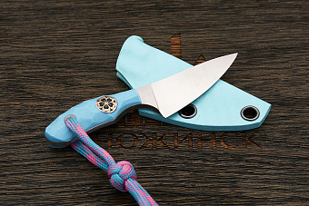 Нож EDC Владимира Толкачева, клинок 55мм, сталь M390, рукоять G-10 голубой