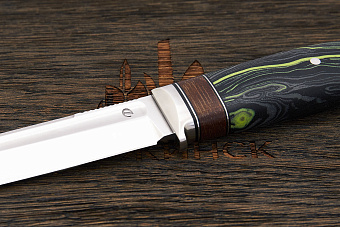 Нож разделочный Геннадия Дедюхина Универсал, клинок 132мм, сталь N690, рукоять микарта черно-зеленый