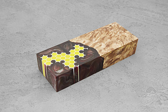 Гибрид из акрила и стабилизированной древесины армированный, блок 131×48×28мм Т3