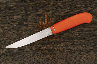 Нож туристический Алексея Артемьева Технофинка, сталь VG-10, рукоять микарта оранжевая