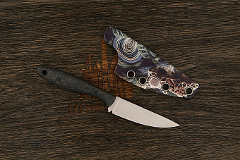 Нож EDC Владимира Толкачева, клинок 75мм, сталь X105, рукоять карбон черный