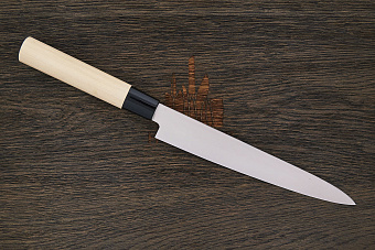 Нож кухонный Shimomura янагиба (для левши) традиционный японский 200мм, сталь 1K6