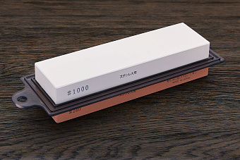 Водный точильный камень 180×50×40мм #1000/#240 с подставкой