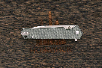 Нож складной QSP Mamba V2, клинок 88мм, сталь D2, рукоять микарта сера-зелёная