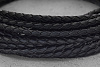 Кожаный плетеный шнурок 4,0мм (чёрный), 1 метр - фото №2