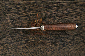 Разделочный нож Игоря Пампуха Модель 084, клинок 120мм, булат легированный, рукоять орех