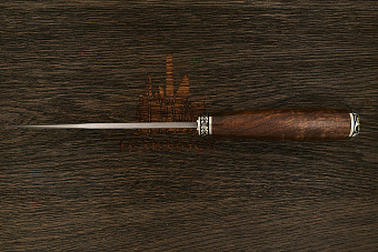 Разделочный нож Игоря Пампуха Модель 007, клинок 145мм, булат легированный, рукоять орех Т2