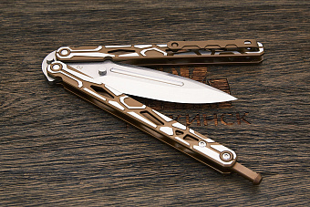 Нож балисонг Reptilian Киборг, модель 03Z, сталь D2, рукоять сталь