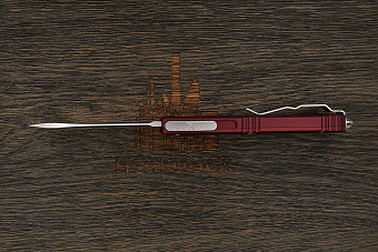 Автоматический складной нож Microtech Ultratech S/E, сталь M390, рукоять алюминий бордовый