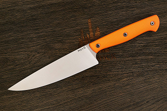 Нож кухонный MOYO Аппарель шеф 175мм, сталь AR-RPM9, рукоять G10-extra оранжевый