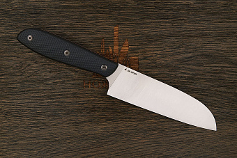 Нож кухонный MOYO Премьер сантоку 150мм, сталь AR-RPM9, рукоять G10-extra черный