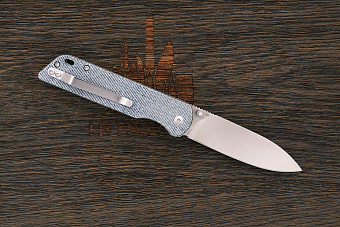 Нож складной QSP Parrot V2, клинок 80мм, сталь D2, рукоять микарта серая