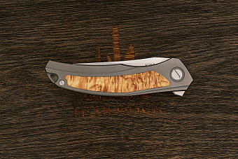 Складной нож Shirogorov knives Quantum Ursus, сталь Cromax PM, рукоять титан/к.береза