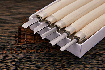 Набор для резьбы по дереву, 5 резцов светлый