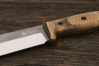 Нож туристический Kizlyar Supreme Bastardo, клинок 216мм, сталь 420HC, рукоять орех