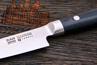 Нож кухонный Yaxell Ran универсальный 120мм, сталь VG-10 в обкладках из дамаска