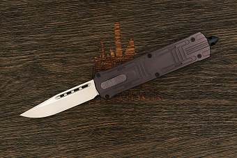 Автоматический складной нож Dr. Tech Blitz, сталь D2, рукоять алюминий бронзовый