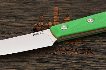 Нож кухонный MOYO Геликон овощной 105мм, сталь AR-RPM9, рукоять G10-extra зеленый
