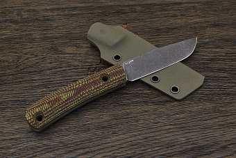 Нож туристический Lizard knives, клинок 95мм, сталь Х12МФ, рукоять микарта, ножны оливковые