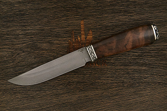 Разделочный нож Игоря Пампуха Модель 007, клинок 145мм, булат нержавеющий, рукоять корень ореха