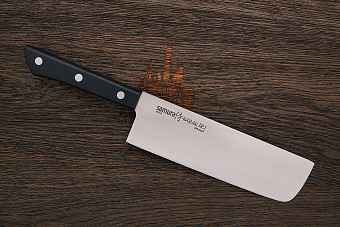 Нож кухонный Samura накири традиционный японский 161мм, сталь AUS-8, рукоять пластик черный