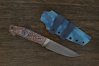 Нож туристический Lizard knives, клинок 130мм, сталь AUS-10Co, рукоять микарта, ножны сине-голубые