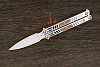 Нож балисонг Reptilian Стикс, модель 01, сталь D2, рукоять сталь - фото №1